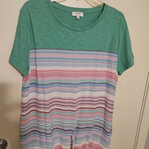 Umgee Multicolor Striped Rayon Top